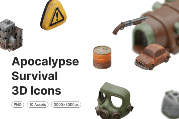 Apocalypse Survival 3D Icons