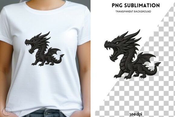 Black Dragon Embroidery PNG Gothic: A Bold Addition to Your Creative Projects