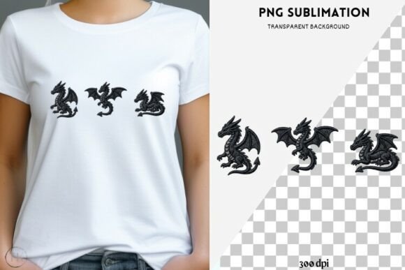 Black Embroidery Dragon PNG Fantasy: A Bold Addition to Your Creative Projects