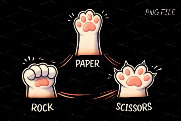 Cat Paw Rock Paper Scissors PNG