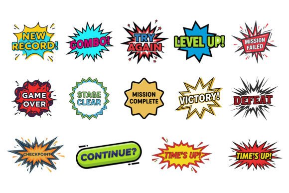 Comic Game UI Burst Badge Set EPS PNG: A Designer’s Ultimate Toolkit