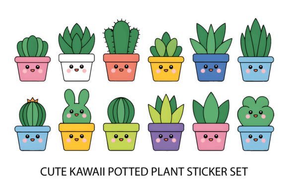 Cute Kawaii Potted Plant Sticker Set: A Strategic Tool for Creative and Professional Use