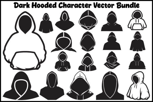 Dark Hooded Character Silhouette Vector for Creative Expression