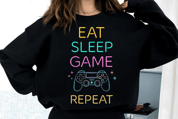 Eat Sleep Game Repeat PNG: A Vibrant Gaming Artwork for Enthusiasts