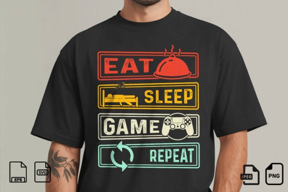 Eat Sleep Game Repeat Shirt