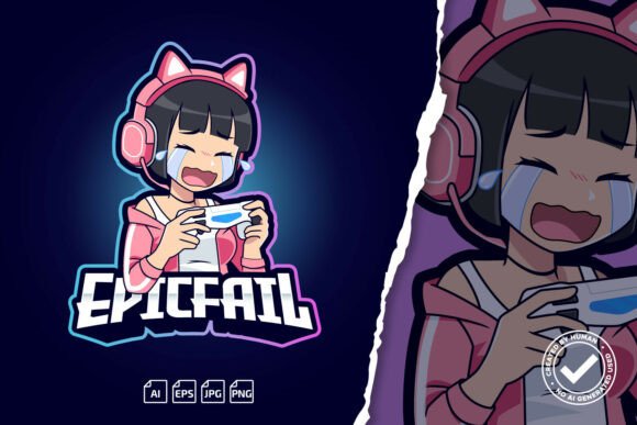 Epic Fail Crying Gamer Girl Logo