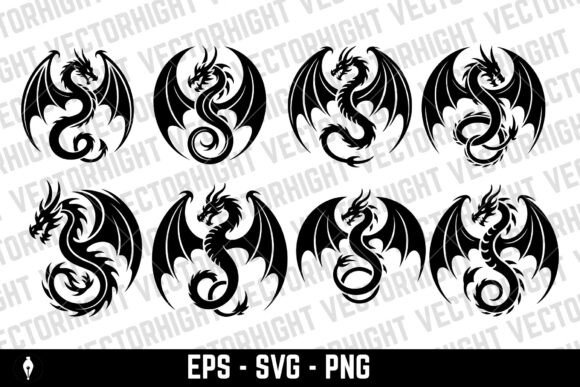 Flying Dragon with Large Wings