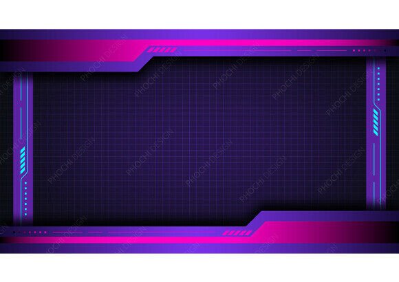 Futuristic High Tech Neon Digital Frame