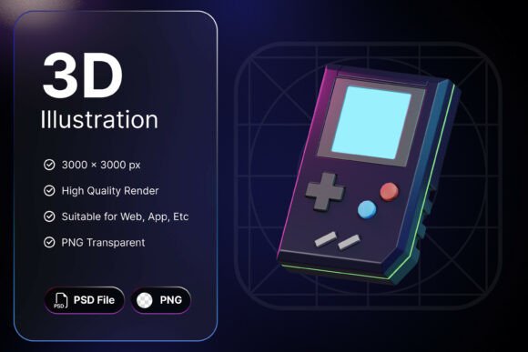 Game Boy 3D Icons: A Nostalgic and Practical Design Asset for Modern Creators
