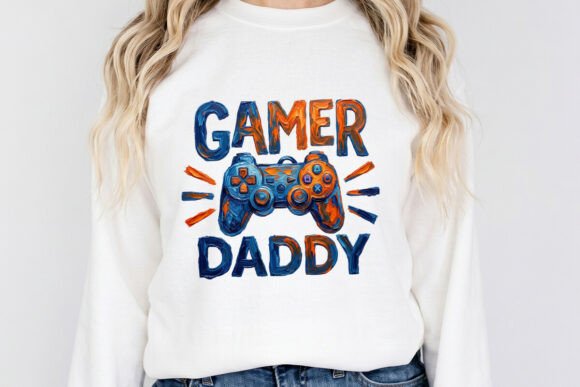 Gamer Daddy Oil Painting Sublimation PNG