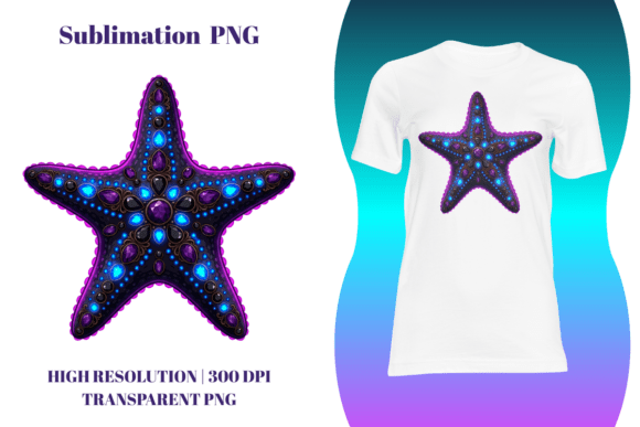 Gothic Amethyst Sapphire Neon Starfish: A Versatile Digital Asset for Creative Professionals