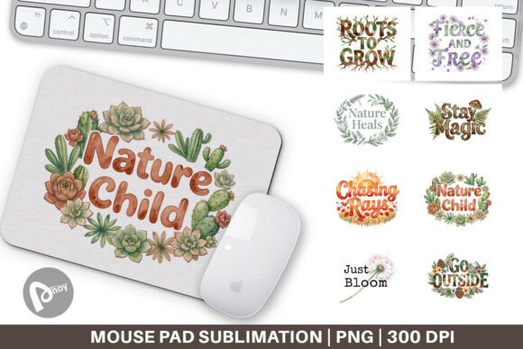 Growth Quote Wildflower Mouse Pad PNG