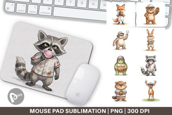 Grumpy Baseball Watercolor Mouse Pad PNG: A Creative and Functional Addition to Your Workspace