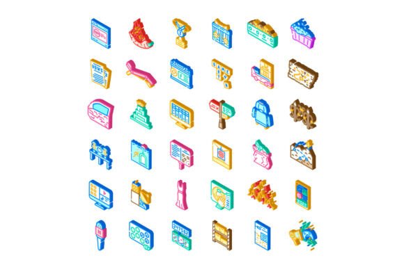 Isometric Icons Collection Representing: A Versatile Visual Tool for Digital Creativity