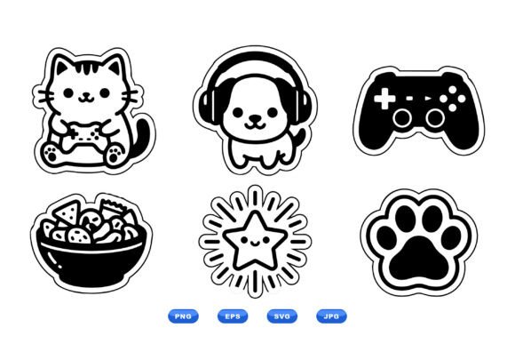 Kawaii Gamer Pet Sticker SVG