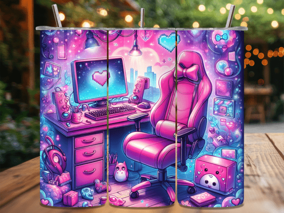 Kawaii Gaming Room Setup Tumbler Wrap: A Stylish Addition for Gamers