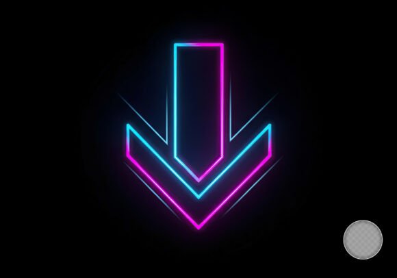 Neon Pink Blue Arrow Icon