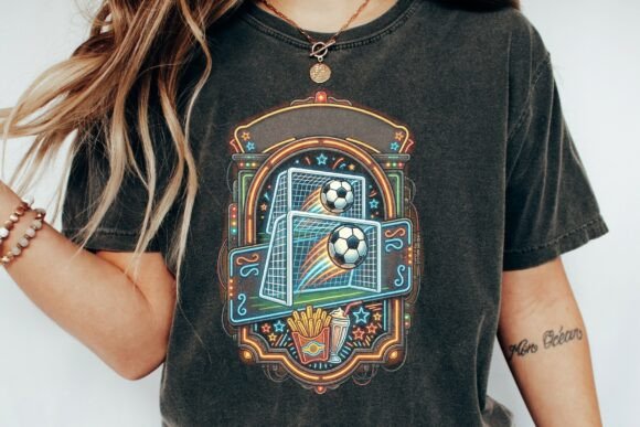 Neon Soccer Arcade Goals and Snacks