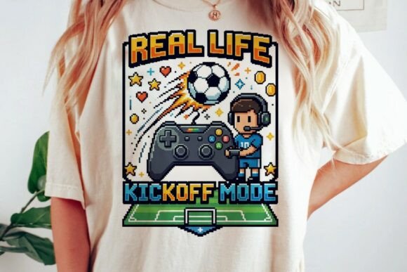 Pixel Art Soccer Gamer Real Life Mode