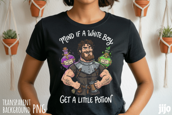 Potion Fantasy Humor Warrior PNG for Creative Expression and Print-on-Demand Success