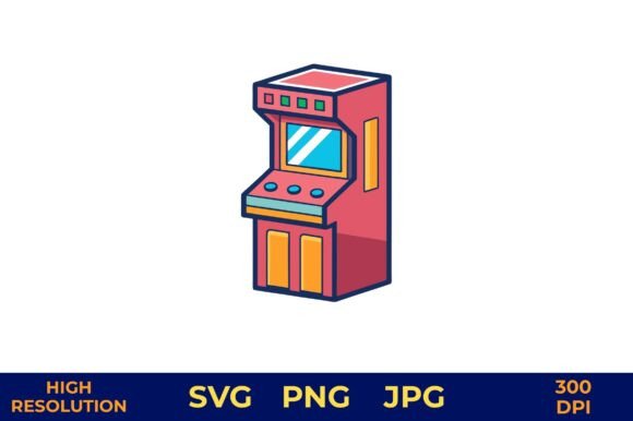Retro Arcade Machine Vector in Bright