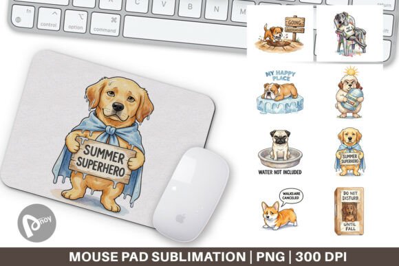 Sarcastic Lazy Summer Dog Mouse Pad PNG
