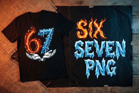 Six Seven Fire and Ice Typography