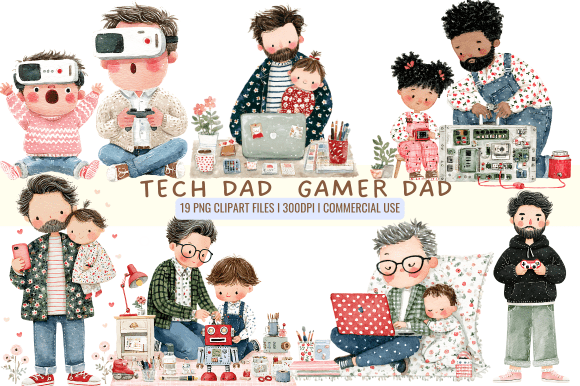Tech Dad Gamer Dad Cliparts: A Unique Blend of Fatherhood and Digital Creativity
