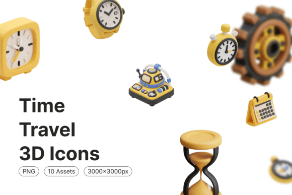 Time Travel 3D Icons: A Unique Resource for Sci-Fi and Futuristic Design