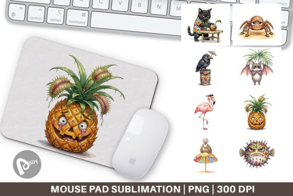 Tropical Goth Animal Mouse Pad PNG: A Stylish and Functional Addition to Your Workspace