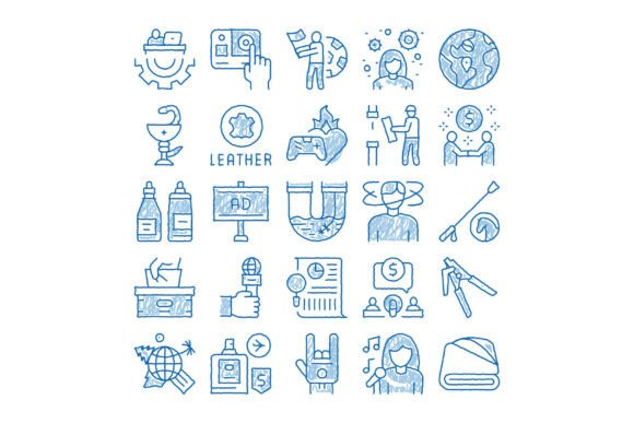 Various Doodle Sketch Icons Illustrating: A Versatile Tool for Modern Designers