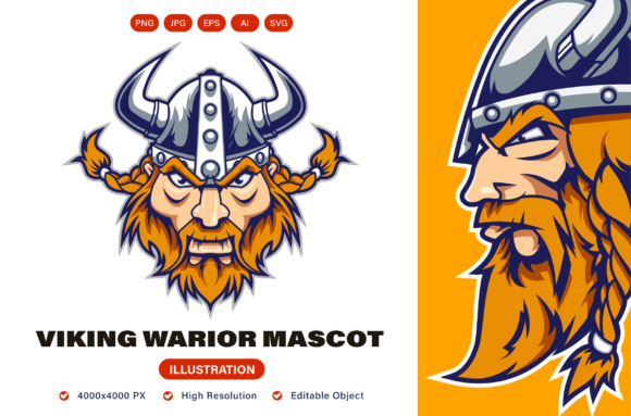 Viking Warrior Mascot: Bold and Fierce