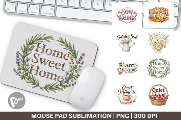 Vintage Garden Wisdom Quote Mouse Pad