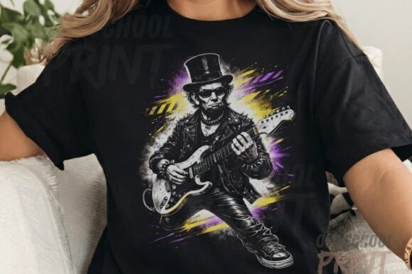 Vintage Lincoln Guitarist Shirt Design