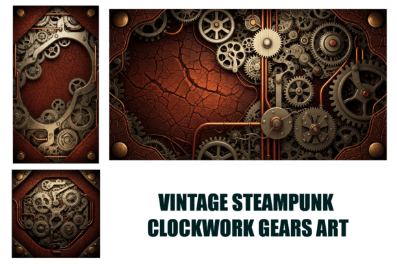 Vintage Steampunk Clockwork Gears Art