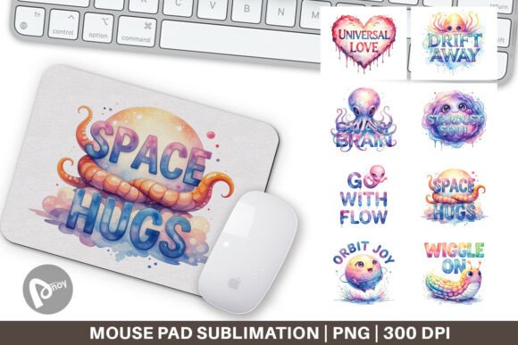 Watercolor Alien Quote Mouse Pad PNG: A Creative Addition to Your Workspace