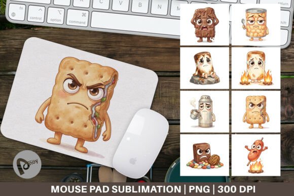 Watercolor Camp Food Mouse Pad Digital: A Creative Addition to Your Workspace