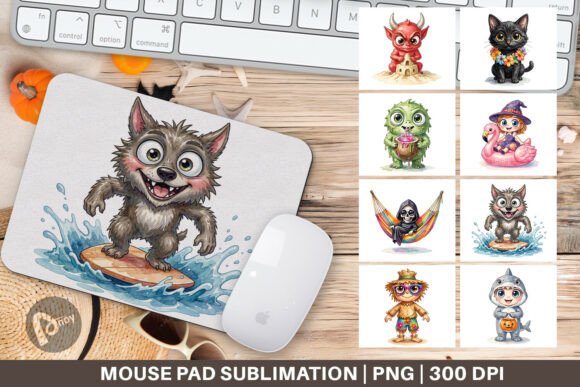 Watercolor Tropical Halloween Mouse Pad: A Stylish and Functional Addition to Your Workspace