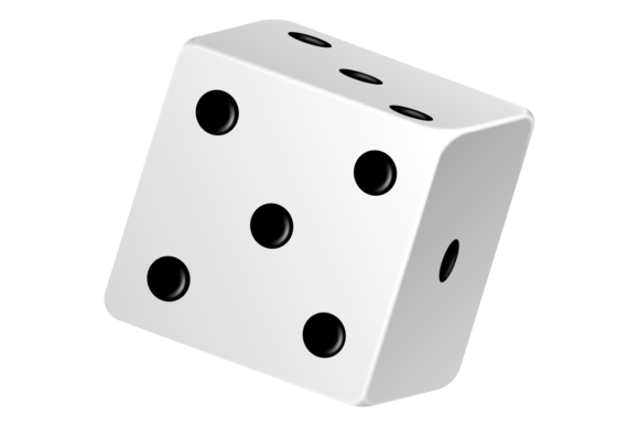 White Dice Realistic. 3D Object Random C